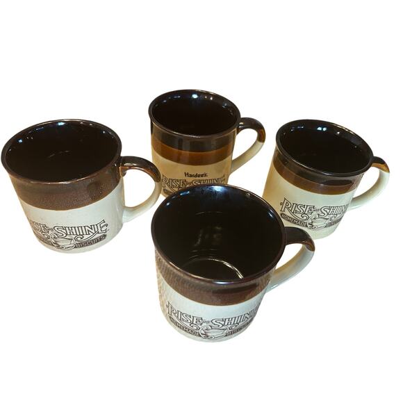 Vintage Hardee's Rise & Shine Homemade Biscuits Mugs 3 x 1984 1 X 1989 - Picture 5 of 8